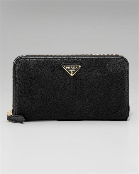 prada long zip around wallet|Prada nylon zipper wallet.